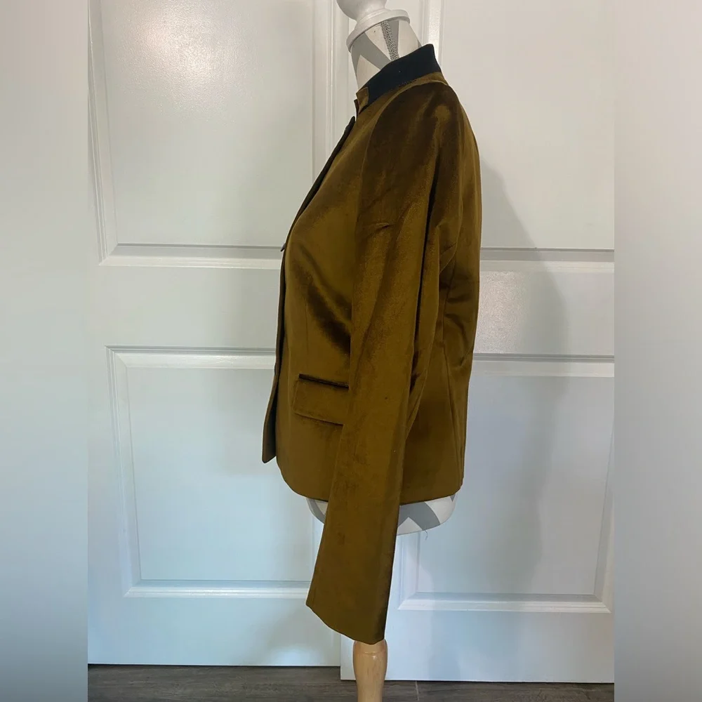 rag & bone Olive Green Velvet Military-Style Blazer - Picture 2 of 12